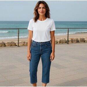 BKE Payton Bootcut Jeans Medium Wash Cropped Capri Womens‎ Size 29